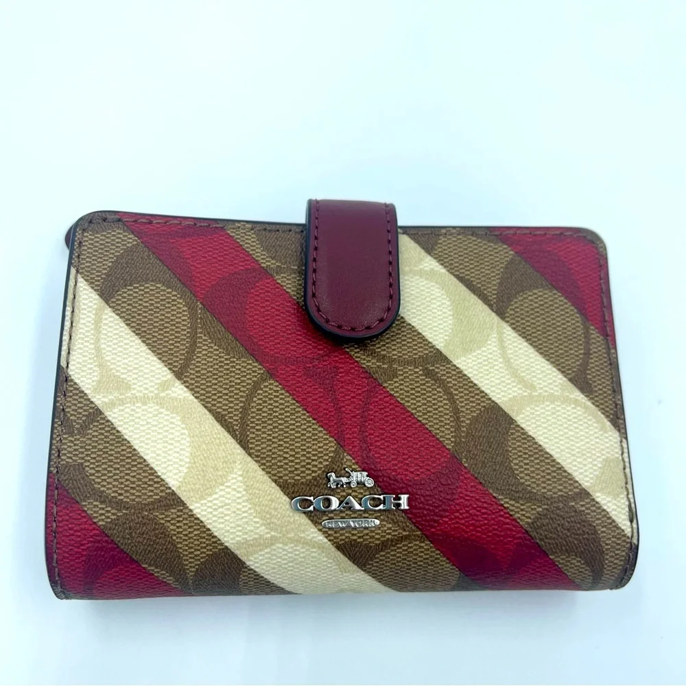 Coach Medium Corner Zip Wallet Signature Canvas NWT - Picture 3 of 10